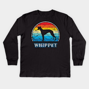 Whippet Vintage Design Dog Kids Long Sleeve T-Shirt